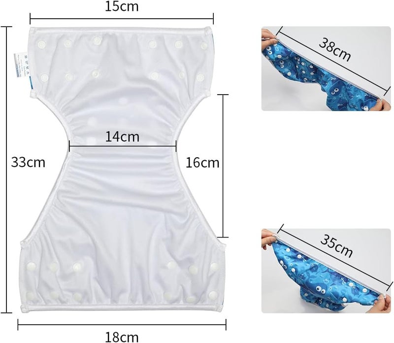 storeofbaby Reusable Swim Diapers Covers Waterproof Swimming Pants for 8-36lbs Unisex Baby Pack of 2 - Image 5